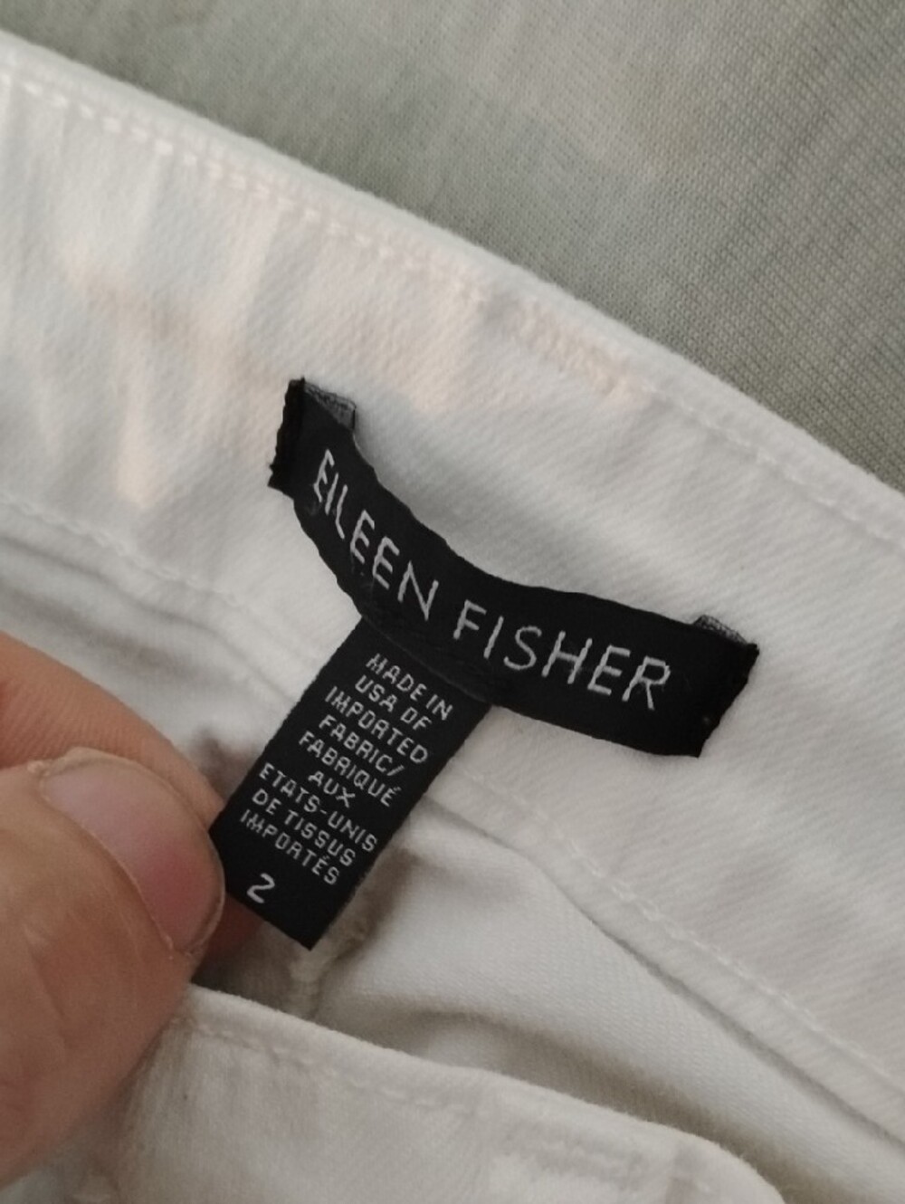 Eileen Fisher White Straight-Leg Jeans - Picture 2 of 4